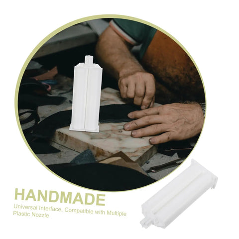 Dual Component AB Glue Cartridge With Piston For Epoxy Gun Adhesive Dispenser Tubes Plastic Dual Glue Tube For Pro Shop And DIY Use High Volume Reliable Flow For Large Batch Dispensing With Mixer Continuous white cartridge by hand
