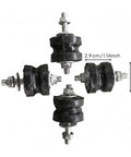 Four Piece Generator Rubber Mounts For Vibration Reduction And Noise Dampening Non Slip Foot Pads, dimensions labeled