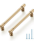 10 Pack 6 Inch Champagne Bronze Cabinet Handles Stainless Steel Modern Dresser Drawer Pulls for Kitchen Cabinets Cupboards and Doors