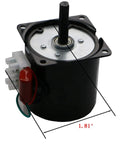 Low Speed 115V 60Hz Synchronous Gear Motor With CW CCW Control, Dual Ball Bearings, 10W, 15RPM, 10Kg.cm Torque, Waterproof Lead Wires