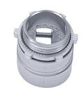 Heavy Duty One Inch Die Cast Zinc Alloy Squeeze Connector showing detailed interior design for electrical conduit wiring.