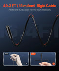 Endoscope Camera With 49.2ft Semi-Rigid Cable For Android And iOS showing flexible cable design