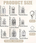 Rock Your Custom Jewelry With This Ultimate 270 Piece Silver Alloy Crafting Kit Featuring 9 Styles Cord End Caps Lobster Clasps Jump Rings And Crimp Beads For Stunning Bracelet Necklace Paracord DIY Creations That Go Viral Anywhere. 10 silver alloy styles, each 10 pcs, with sizes shown
