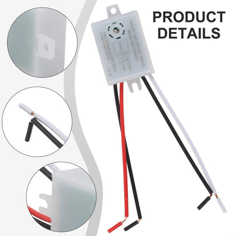 Motion And Sound Activated 220V Light Sensor Switch Auto On Off, showing wiring details and connection points, energy saving.