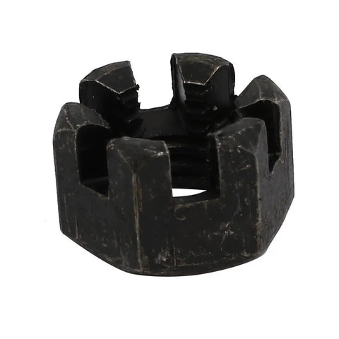 Rock Solid M12 Hex Slotted Castle Nuts 5 Pack Grade 8 Medium Carbon Steel Fasteners With Tough Black Oxide Coating For Street Rods Or Heavy Duty Workshop Projects