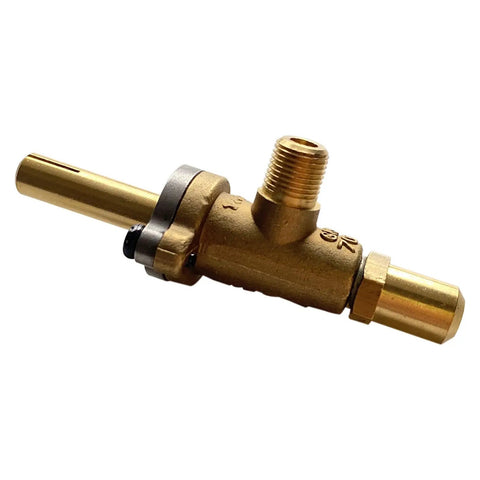 Close-up of Tough Heavy Duty Natural Gas Range Stove Top Burner Valve Replacements For Commercial Restaurant Kitchens Two Pack Set