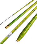 Beefy Portable Telescopic Fishing Rod With 360 Degree Rotating Tip Carbon Fiber Imitation Green Bamboo Design sections displayed