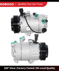Heavy Duty AC Compressor With Clutch For Hyundai Elantra 2017 To 2020 showing 360-degree view of assembly and connectors.