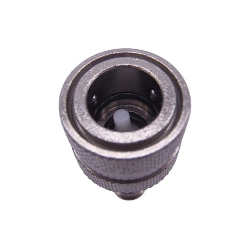 Female Fuel Line Connector Tank End for Outboard Motors 4-140HP Fits 5/16 Inch Hose, metal connector top view