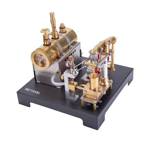 Do It Yourself Steam Beam Engine Model That Runs Full Metal Boiler Kit with Centrifugal Flyball Governor on display base