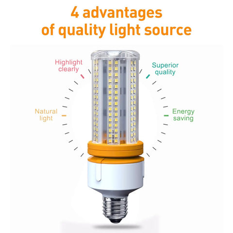2 Pack 60W LED Corn Light Bulbs 7500 Lumen E26 Cool Daylight White, superior quality, energy saving, natural light, highlight clearly
