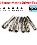 Six Point Hex Socket Kit With H4 Shank For Rusted Fasteners, 2.5mm To 5mm Metric Nut Driver, Auto Repair Tool Set, 6-piece