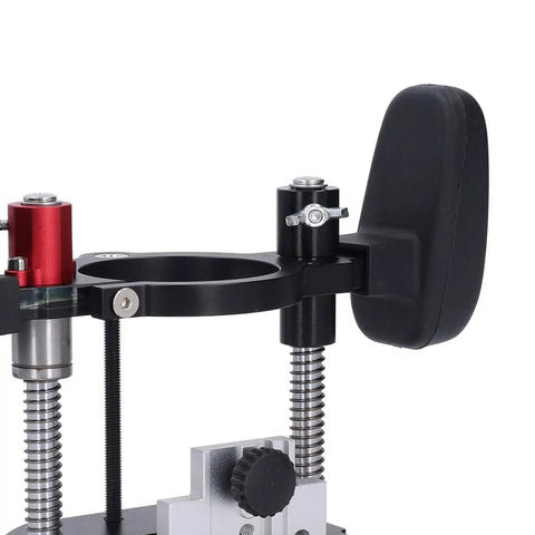 Premium Adjustable Router Lift For Woodworking Benches Built With A Rock Solid Aluminum Frame and smooth adjustment knobs.