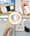 Beige General Purpose Masking Tape Set 3 Rolls 2 Inches By 55 Yards Multi Surface Painter Tape used for windows, skirting boards, ceilings, sockets.
