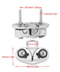 Cam Cleat With Wire Leading Ring, 316 Stainless Marine Grade Mirror Polished Boat Rope Cleat For 10mm Line Front View