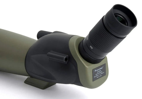 Ultima 20-60x80 Angled Spotting Scope for Wildlife Observation and Birding Powerful Long Range Glassing With 45 Degree Eyepiece Clear Optics Rugged Weatherproof Build Easy Setup for Outdoor Adventures angled green-and-black 80mm spotting scope with 20-60x eyepiece
