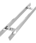 24 Inch Solid Stainless Steel Push Pull Door Handle Set With Heavy Duty Commercial Grade 304 Standoffs Ideal For Barn Doors And Glass Panels, mirror-polished chrome