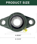 DEEPDREAM UCFL206-20 pillow block bearing, 1-1/4 in bore, flange-mounted, green solid base with grease plug