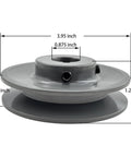 Top Tier Cast Iron V Belt Pulley With 7/8 Inch Bore And 3.95 Inch OD Single Groove Sheave for torque transfer, showing dimensions.