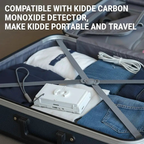 No Drill Wall Mount For Carbon Monoxide Alarms Battery Back Cover Included Upgrade With Lanyard in suitcase setup