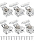 6 Pack Twist Latches With Retainers, 304 Stainless Steel Butterfly Latches, Includes 24 Screws, Heavy Duty Buckle Lock