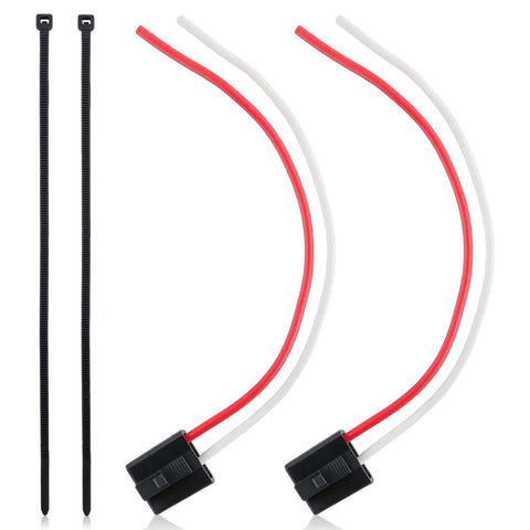Alternator Pigtail Connector Replacement For PT2288, heavy duty wire harness, red and white copper wires, side view