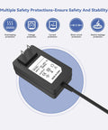 AC DC Power Adapter For Foresight GC3 And BLP Golf Launch Monitor, 100-240V Universal Input, Replacement Power Supply Cord, label details