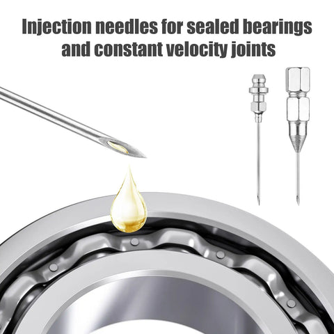 4 Piece Grease Gun Needle Nozzle Set For Tight Spaces And Deep Holes Detachable Grease Tip Adapters with needles and fitting