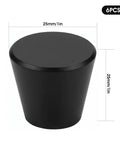 Built Tough Black Round Cabinet Knobs Package Of Six Heavy Duty Aluminum Dresser Handles 25mm size for modern drawers