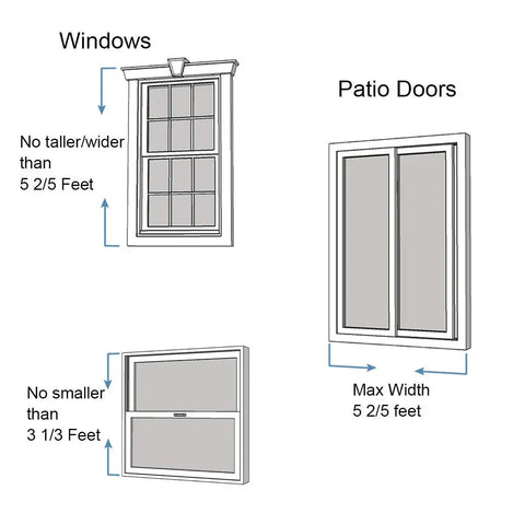 Diagram showing windows and patio doors for Adjustable Window Security Bar For Sliding Windows And Patio Doors Heavy Duty Sturdy Steel Lock Extends From 15.5 To 29.5 Inches Blocks Break Ins While Still Letting Fresh Air In