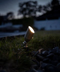 Solid Brass Led Landscape Lighting Kit With Six Spotlights And Two Path Lights And A 100W Low Voltage Transformer For Built To Last Outdoor Lighting For Your Home Yard Lawn Pathway Garden Driveway Or Patio in dark outdoor setting