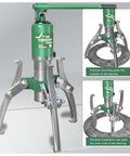 Bad Ass Heavy Duty 10 Ton Hydraulic Bearing Puller Separator Kit With Two Or Three Jaw Gear Puller Tool For Hub Flanges Machines Featuring 360 Degree Rotating Pump Head Built From Forged Alloy Steel That Crushes Any Tough Job. 3-jaw setup on bearing ring