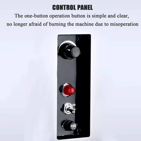 Control panel of the Huge 1200 Watt Magnetic Drill Press showing operation buttons for precision operations.
