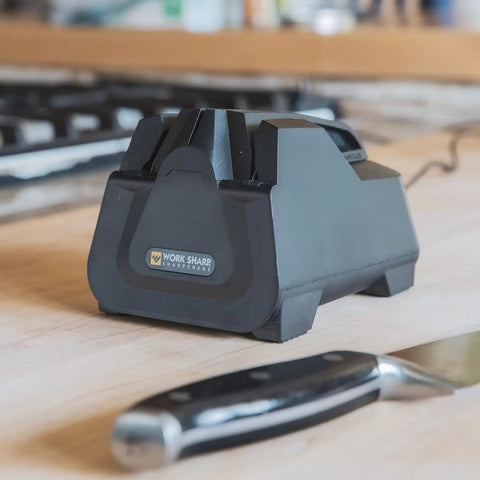 Fully Guided Electric Kitchen Knife Sharpener With Quick Button Push For Even Angles Fast And Easy Drawer Friendly Keeps Dull Knives Razor Sharp For Cookouts And BBQs Makes Kitchen Prep A Breeze