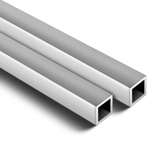 2 Pack Aluminum Square Tubing 1 Inch Outer Diameter 0.12 Inch Wall 36 Inch Length Straight Industrial Metal Tube Built For Furnishing DIY Projects And Machinery 6061 Aluminum Silver Finish
