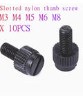 Knurled Thumb Screws For Easy Hand Tightening, Plastic Twist Fasteners, Insulating PA66 Grip Heads, M3-M8 threads, 10-pack