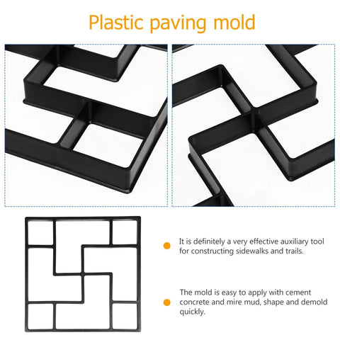 DIY Pavement Mold for Garden Walkways and Patios, Reusable Plastic Path Maker to Create Custom Stepping Stones, Outdoor Paving Mould