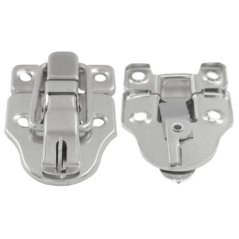 2 Pack Metal Toggle Latch Set With Duckbill Hasp Catch And Padlock Hole Durable Silver Latches for Jewelry Box Cabinet Toolbox Case