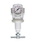 PneumaticPlus SAR300T air pressure regulator with gauge and bracket; white body, 3/8" NPT, T-handle