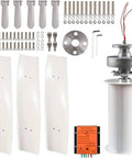 Components of Big Power Vertical Wind Turbine Kit For Home And Biz Use With 12V 24V 48V 220V Output 10000W To 12000W Rugged FRP Blades