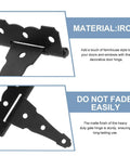 Heavy Duty T Shaped Barn Door Hinges Built Like A Tank For Smooth Sliding Operation Matte Black Iron detailed view showcasing matte finish and iron material.