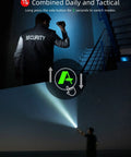 Security guard using Hella Bright 3100 Lumen Dive Light with dual switch for tactical mode at night.