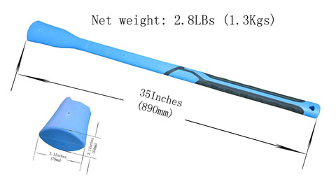 35 Inch Fiberglass Handle Workhorse Heavy Duty Lightweight Shock Absorbing Mattock And Pick Shaft with size details