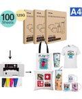 Sublimation Heat Transfer Paper 8.2 By 11.5 Inch A4 Size 100 Sheets Pack For Mugs Tumblers Water Bottles T Shirts And Bags Use With Sublimation Ink 125 G High Transfer Rate Fast Drying Vivid Colors boxes with decorated items