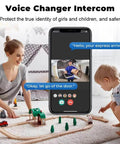 Woman and child playing near smartphone displaying Wireless Doorbell With Camera 150M Range Indoor Receiver Smart Doorbell Cam