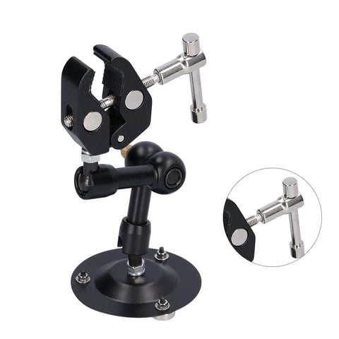 Pro Grade Soldering Clamp And Stand For Maintenance And Repair, Alloy Steel Welding Fixture With Rock Solid Holding And Adjustable Positioning, Compact Design For Precise Workbench Soldering, black clamp on base