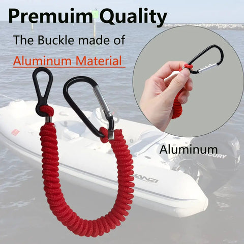 Replace Mercury Marine Kill Switch Lanyard With A 54 Inch Long Emergency Stop Safety Cord Aluminum Clip Red 7.5 Inch Coil