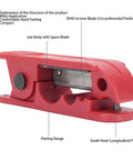 Slick Wire Stripping Machine With Hella Reliable Crimping And Smooth 360 Degree Rotation For Network Cables and Scrap Wire Repair Projects. Close-up of red SK40 blade and jaw.