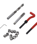 15 Piece Thread Repair Kit With Stainless Steel Inserts M12x1.5x16.3mm In A Handy Storage Case 3 Length Options For Restoring Damaged Internal Threads On Auto Motorcycle And Machinery. drill, tap, inserts