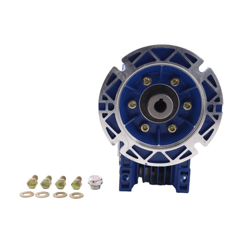 Front view of MRV063 Worm Gear Speed Reducer 100 To 1 Reduction With 56C Flange and included hardware.